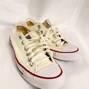 Converse white Canvas Sneakers with Red Trim